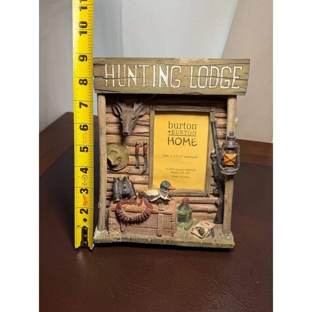 Burton + Burton Home Hunting Lodge Light Up Picture Frame 3.5x5 Rustic Cabin